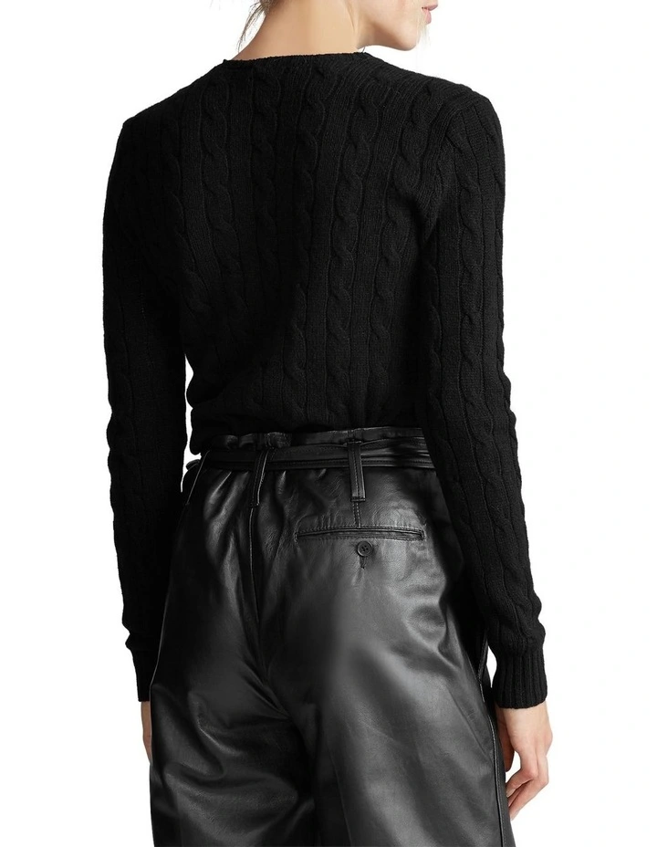 Outlet π Polo Ralph Lauren Cable Wool Crewneck Sweater In Black π 2 Outlet π Polo Ralph Lauren Cable Wool Crewneck Sweater In Black π - Image 2