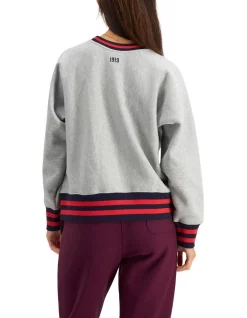 Discount 🛒 Champion Reverse Weave Collegiate Heritage Crew Sweat In Oxford Heather 🧨 -Jumpsuits Store unnamed file 314