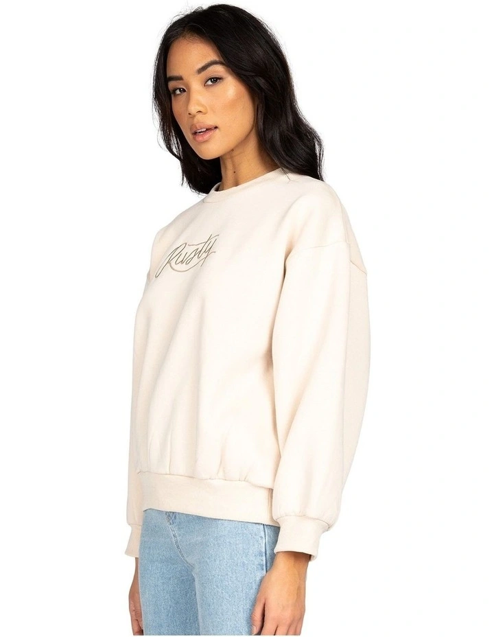 Outlet β Rusty Script Oversize Crew Neck Fleece Natural π 3 Outlet β Rusty Script Oversize Crew Neck Fleece Natural π - Image 3