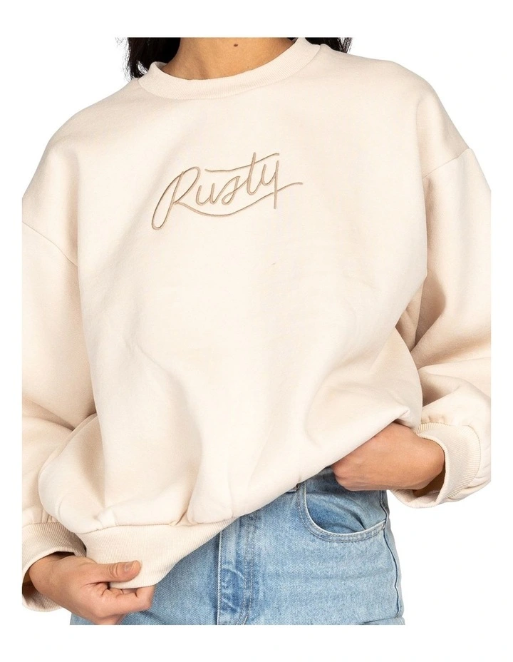 Outlet β Rusty Script Oversize Crew Neck Fleece Natural π 4 Outlet β Rusty Script Oversize Crew Neck Fleece Natural π - Image 4