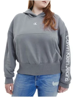 Buy π Calvin Klein π Jeans Plus Two Tone Monogram Hoodie Fossil Grey π
