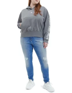 Buy 😀 Calvin Klein 👖 Jeans Plus Two Tone Monogram Hoodie Fossil Grey 🔔 -Jumpsuits Store unnamed file 382