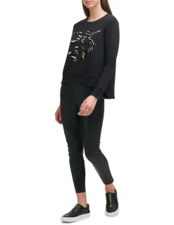 Cheap 🌟 DKNY Tiger Printed Stacked Logo Sweatshirt Black 😍 -Jumpsuits Store unnamed file 448