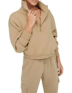 Hot Sale 🤩 ONLY Gwen Long Sleeve Halfzip Sweater Nomad Brown 🎉