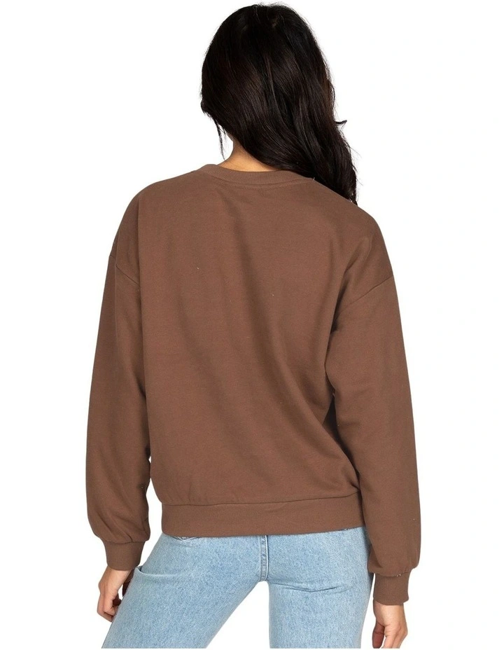 Hot Sale π Rusty Essentials Relaxed Crew Fleece Brown π 2 Hot Sale π Rusty Essentials Relaxed Crew Fleece Brown π - Image 2