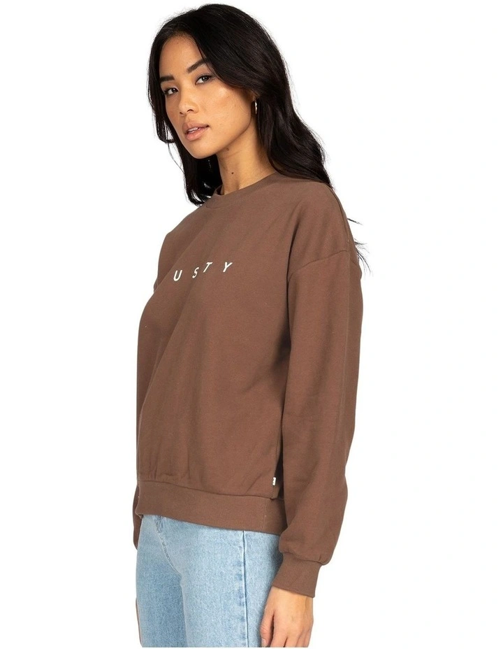 Hot Sale π Rusty Essentials Relaxed Crew Fleece Brown π 3 Hot Sale π Rusty Essentials Relaxed Crew Fleece Brown π - Image 3