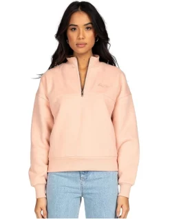 Flash Sale 👏 Rusty Script Relaxed 1/2 Zip Fleece Pink 💯