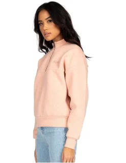 Flash Sale 👏 Rusty Script Relaxed 1/2 Zip Fleece Pink 💯 -Jumpsuits Store unnamed file 473