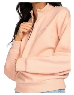 Flash Sale 👏 Rusty Script Relaxed 1/2 Zip Fleece Pink 💯 -Jumpsuits Store unnamed file 474