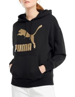 Best Sale 🤩 PUMA Classics Logo Hoodie Black/Gold 🥰