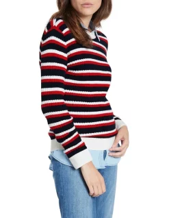 Buy π David Lawrence Striped Cable Knit Midnight π