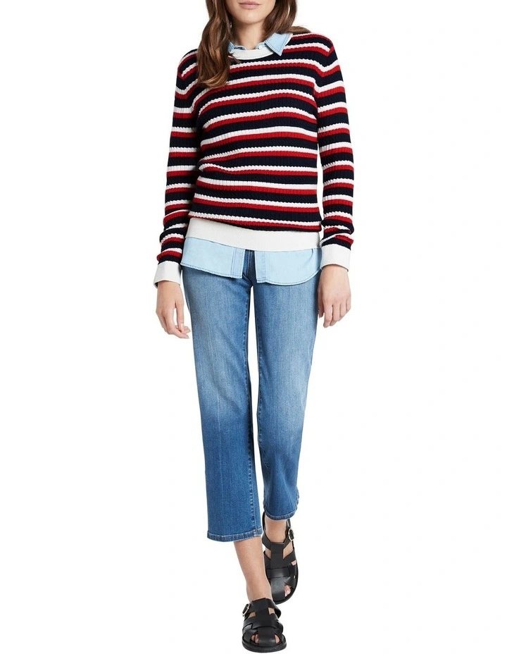Buy π David Lawrence Striped Cable Knit Midnight π 2 Buy π David Lawrence Striped Cable Knit Midnight π - Image 2