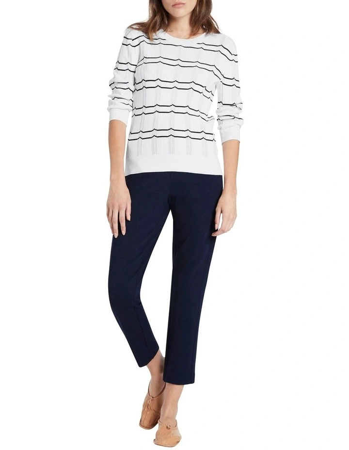 Hot Sale π David Lawrence Chevron Stripe Knit Ivory/Midnight π 2 Hot Sale π David Lawrence Chevron Stripe Knit Ivory/Midnight π - Image 2