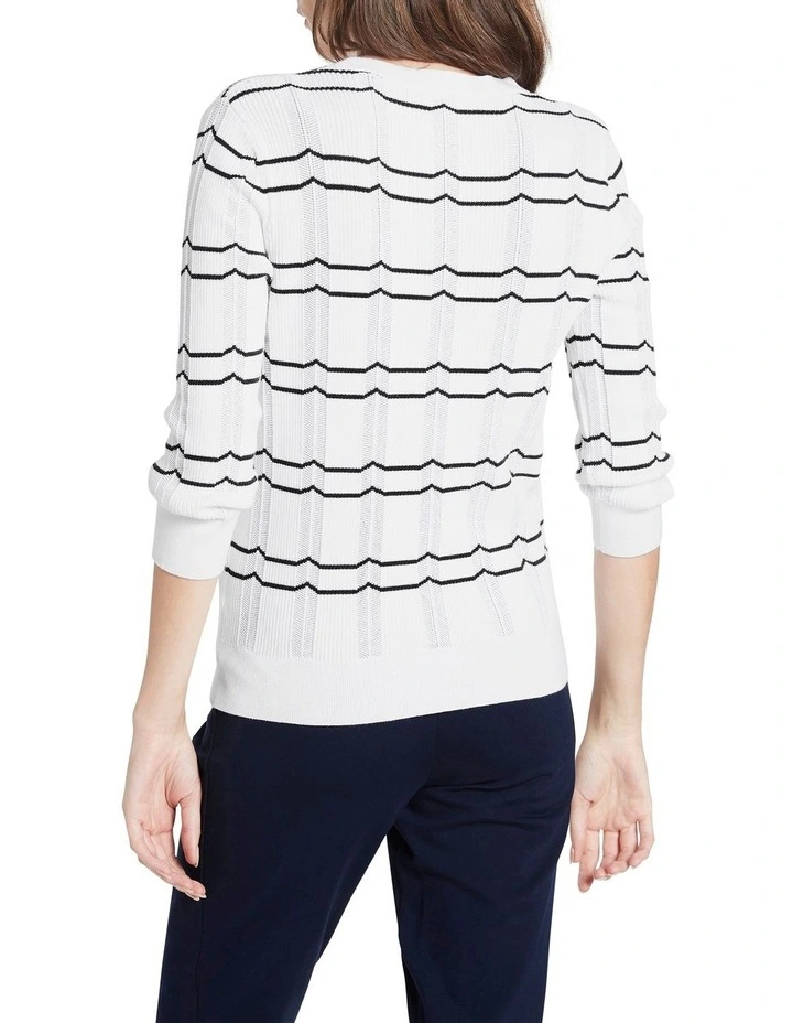 Hot Sale π David Lawrence Chevron Stripe Knit Ivory/Midnight π 3 Hot Sale π David Lawrence Chevron Stripe Knit Ivory/Midnight π - Image 3