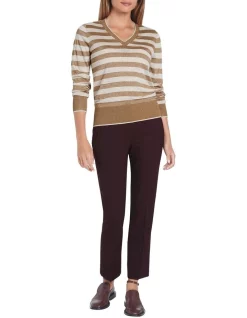 Discount π David Lawrence Emma-Jane Stripe Knit Nutmeg Multi π