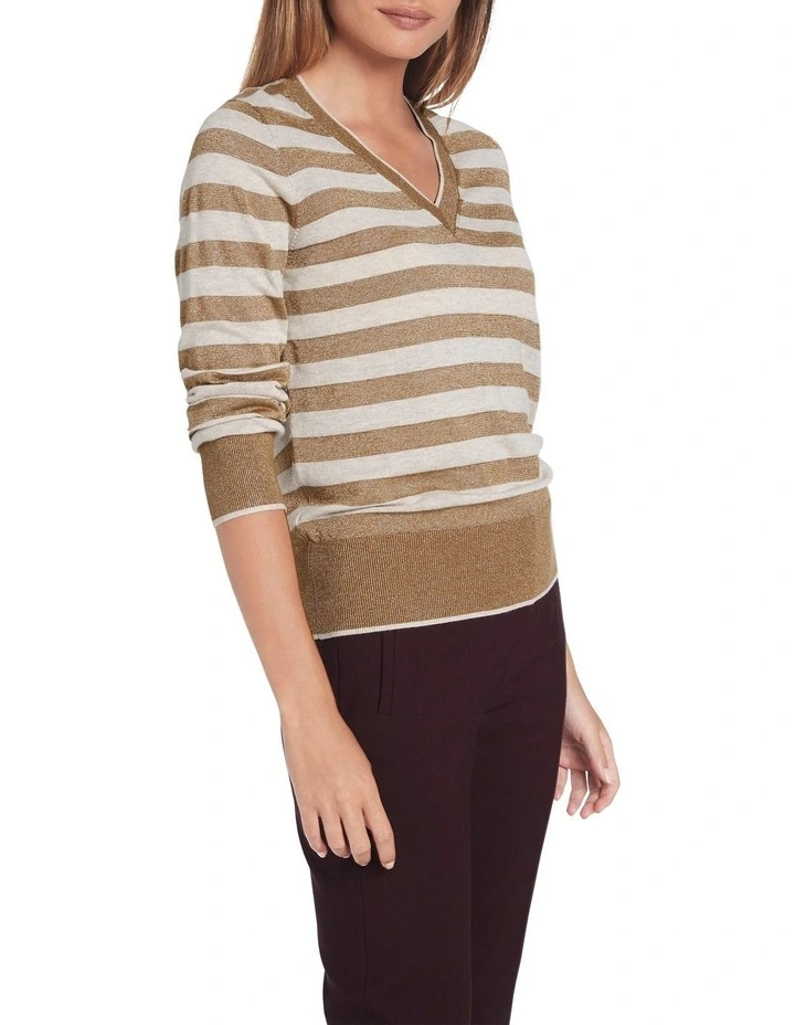 Discount π David Lawrence Emma-Jane Stripe Knit Nutmeg Multi π 2 Discount π David Lawrence Emma-Jane Stripe Knit Nutmeg Multi π - Image 2