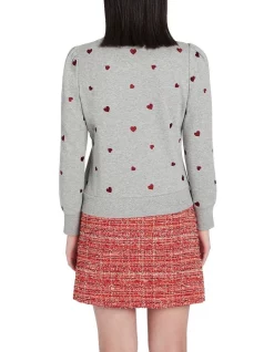 Best Pirce 😍 Marcs Karine Hearts Sweater In Grey 👏 -Jumpsuits Store unnamed file 598