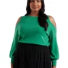 Deals 🎉 Forever New Curve Britton Cold Shoulder Knit Jumper Shamrock 😉