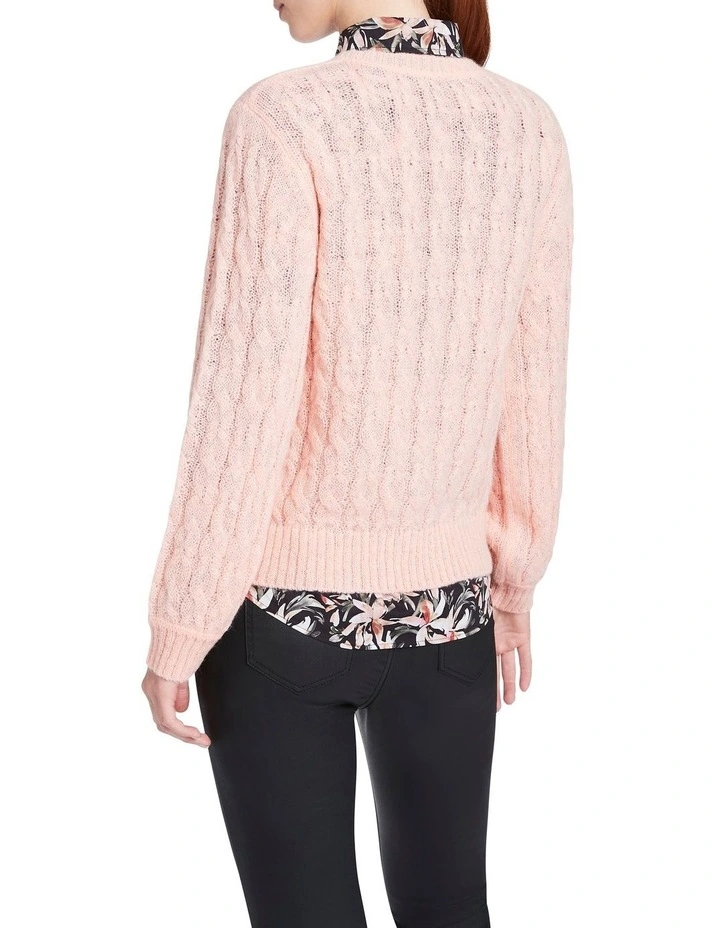 Discount β David Lawrence Galena Fluffy Cable Knit Jumper In Rose Quartz 𧨠3 Discount β David Lawrence Galena Fluffy Cable Knit Jumper In Rose Quartz 𧨠- Image 3