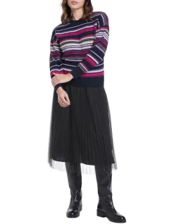 Outlet π Marcs You're Pretty Grape Knit Sweater Navy Multi π