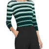 Coupon ⌛ David Lawrence Emerald Lurex Stripe Knit Emerald 😉