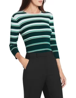 Coupon β David Lawrence Emerald Lurex Stripe Knit Emerald π