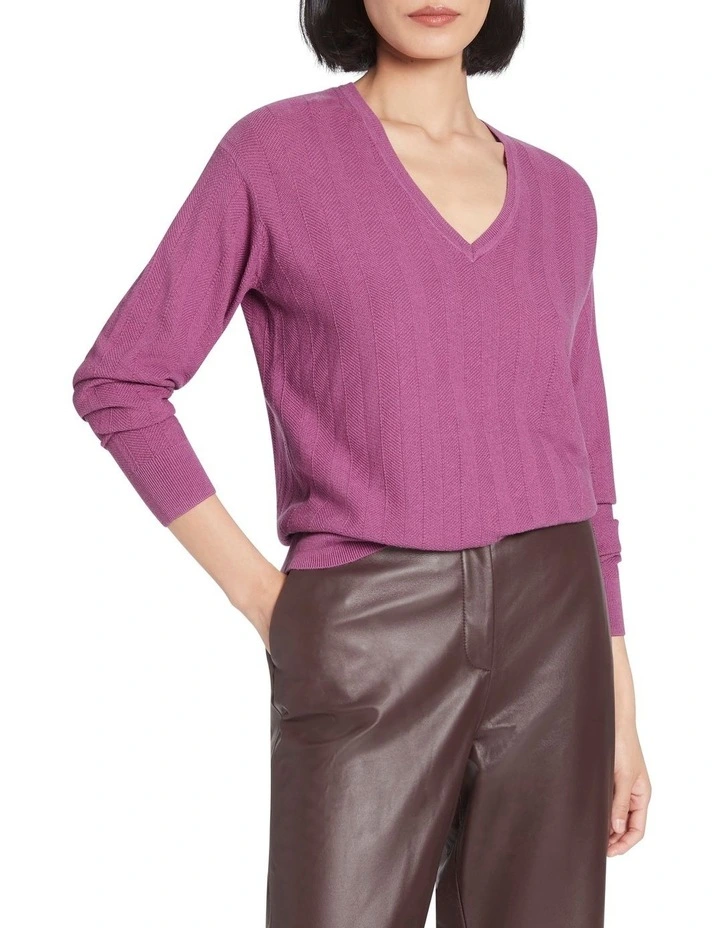 Budget π David Lawrence Heather Herringbone Knit Sweater Mauve π 1 Budget π David Lawrence Heather Herringbone Knit Sweater Mauve π