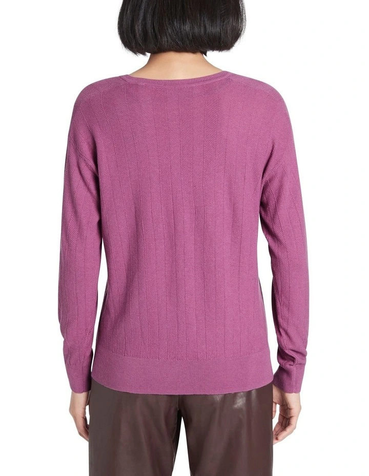 Budget π David Lawrence Heather Herringbone Knit Sweater Mauve π 3 Budget π David Lawrence Heather Herringbone Knit Sweater Mauve π - Image 3