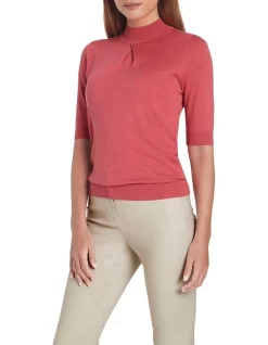 New 𧨠David Lawrence Verity Csc Knit Top Rosewood π