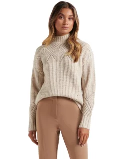 Best deal 🎁 Forever New Eden Pointelle Knit Jumper Oatmeal ⌛