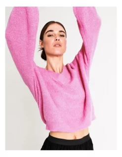 Budget 🔔 Y.A.S Franca Long Sleeve Knit Jumper Fuchsia Pink 😍 -Jumpsuits Store unnamed file 764
