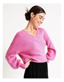 Budget 🔔 Y.A.S Franca Long Sleeve Knit Jumper Fuchsia Pink 😍 -Jumpsuits Store unnamed file 766
