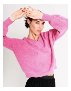 Budget 🔔 Y.A.S Franca Long Sleeve Knit Jumper Fuchsia Pink 😍 -Jumpsuits Store unnamed file 768