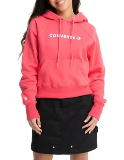 Cheap 💯 Converse Woodmark Fleece Pullover Hoodie In Strawberry Red 🤩