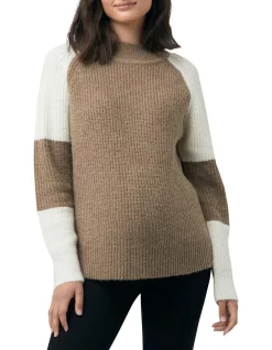 Coupon 👍 Ripe Colour Block Nursing Knit Olive/Off White 😀