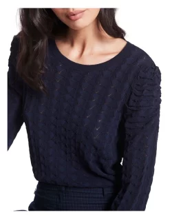 Brand new ✨ Marcs Misty Pointelle Knit Top Navy 👏 -Jumpsuits Store unnamed file 848