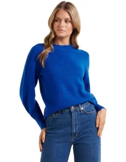 Outlet ❤️ Forever New Issy Brushed Knit Jumper In Blue 🛒
