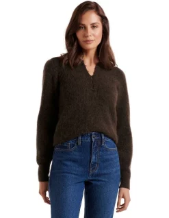 Best Pirce ⭐ Forever New Olivia Collar Knit Jumper In Brown 🤩