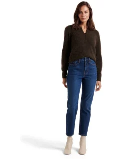 Best Pirce ⭐ Forever New Olivia Collar Knit Jumper In Brown 🤩 -Jumpsuits Store unnamed file 897