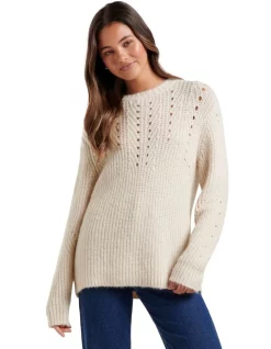New 🧨 Forever New Lulu Fashioned Knit Jumper Neutral 🔥