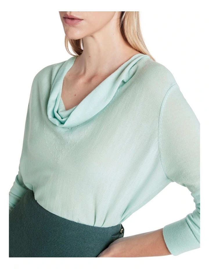 Outlet π₯° David Lawrence Rachel Cowl Neck Knit Top Sea Mist π 4 Outlet π₯° David Lawrence Rachel Cowl Neck Knit Top Sea Mist π - Image 4