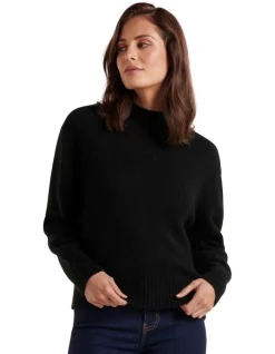 Best Sale π― Forever New Petite Elena Stand Neck Knit Jumper In Black π