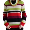 New ⌛ Yarra Trail Multi Stripe Jumper Crimson 😉