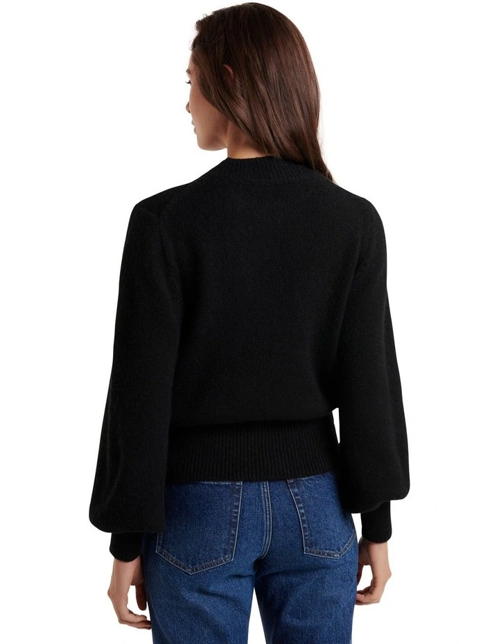 Cheap π Forever New Ella Cinched Blouson Sleeve Knit Jumper Black π 2 Cheap π Forever New Ella Cinched Blouson Sleeve Knit Jumper Black π - Image 2