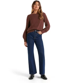 Hot Sale 🧨 Forever New Lauren Cable Knit Jumper Chocolate 🧨 -Jumpsuits Store unnamed file 979